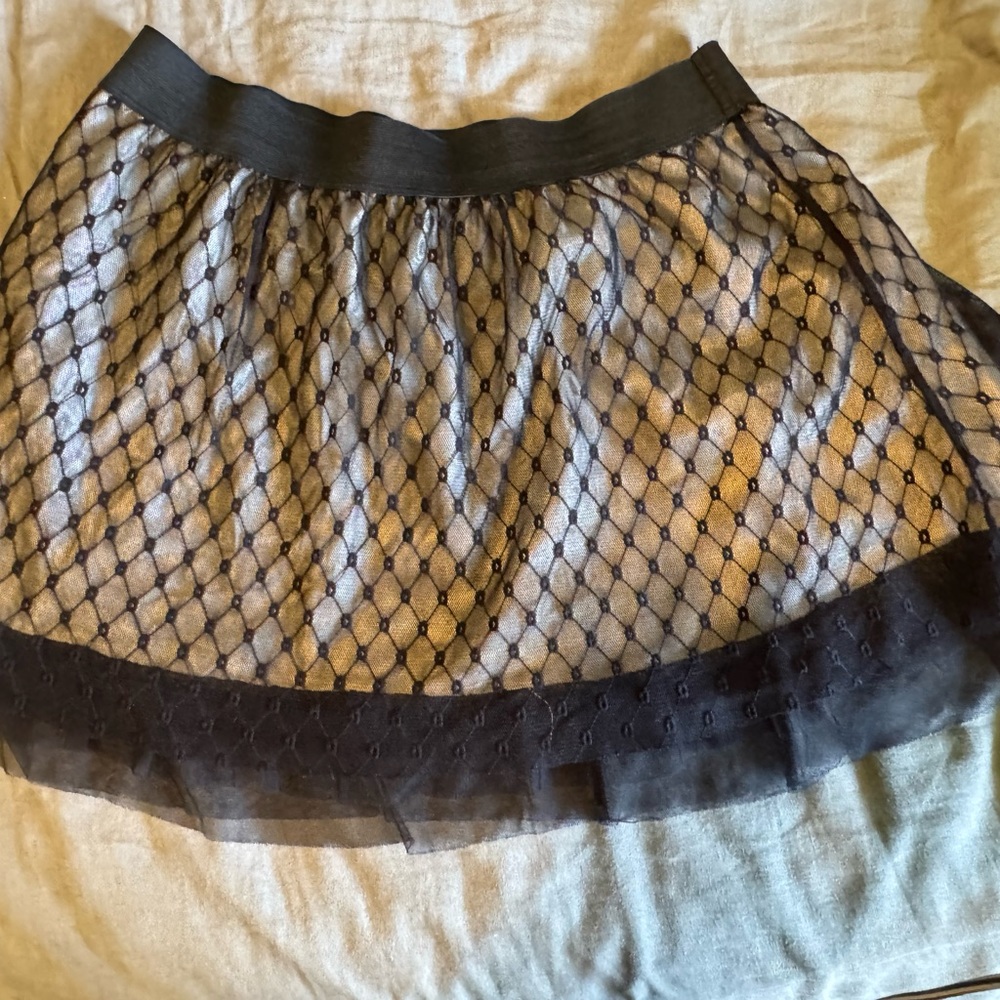 Elegant Black Lace Overlay Skirt